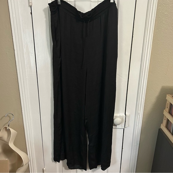 Summersalt The Silky Luxe Palazzo Pants with Ties Black Plus Size 2X 2XL J2 - Picture 2 of 7
